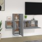 Set Mobili Porta TV 3 pz Grigio Sonoma in Legno Multistrato Set Mobili Porta TV 3 pz Grigio Sonoma in Legno Multistrato