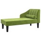 vidaXL Sdraio con Capezzale Verde Chiaro in Velluto vidaXL Sdraio con Capezzale Verde Chiaro in Velluto