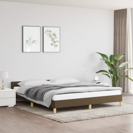 vidaXL Giroletto senza Materasso Marrone Scuro 180x200 cm Tessuto