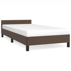vidaXL Giroletto con Testiera Marrone 100x200 cm in Similpelle