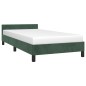 vidaXL Giroletto con Testiera Verde Scuro 90x190 cm in Velluto