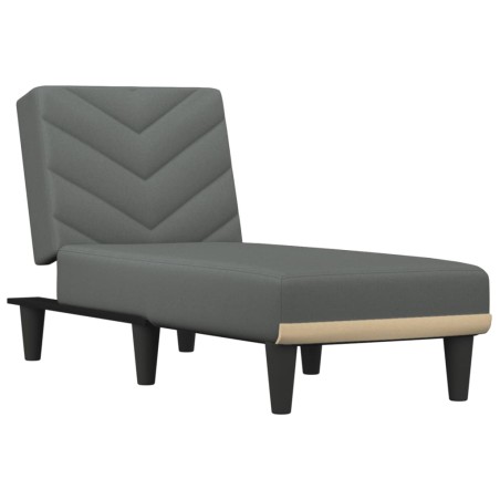 vidaXL Chaise Longue in Tessuto Grigio Scuro