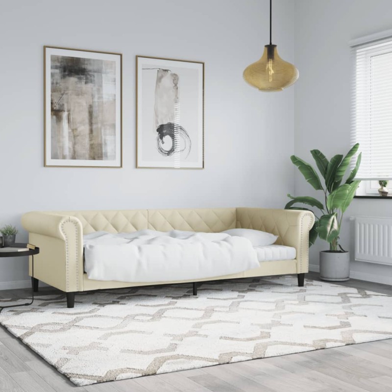 vidaXL Letto da Giorno Crema 80x200 cm in Similpelle vidaXL Letto da Giorno Crema 80x200 cm in Similpelle