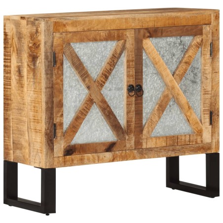 vidaXL Credenza 80x30x71 cm in Legno Grezzo Massello Mango e Metallo
