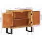 vidaXL Credenza 80x30x71 cm in Legno Grezzo Massello Mango e Metallo vidaXL Credenza 80x30x71 cm in Legno Grezzo Massello Mango e Metallo