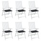 vidaXL Cuscini Sedia Giardino 6pz Motivo Quadri Nero 40x40x3cm Tessuto