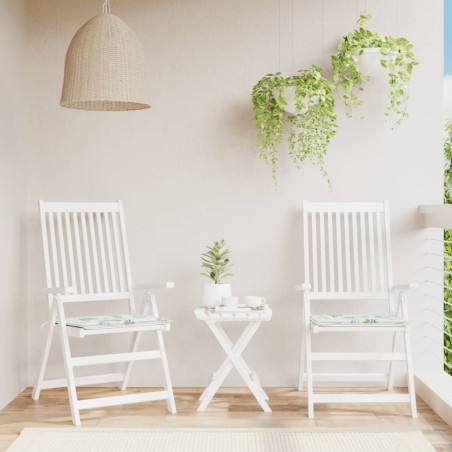 vidaXL Cuscini per Sedia 2 pz Motivo a Foglie 50x50x3 cm in Tessuto