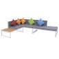 vidaXL Set Divani da Giardino 4 pz con Cuscini in Alluminio e WPC vidaXL Set Divani da Giardino 4 pz con Cuscini in Alluminio e WPC