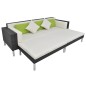 vidaXL Set Divani da Giardino 4 pz con Cuscini in Polyrattan Nero vidaXL Set Divani da Giardino 4 pz con Cuscini in Polyrattan Nero