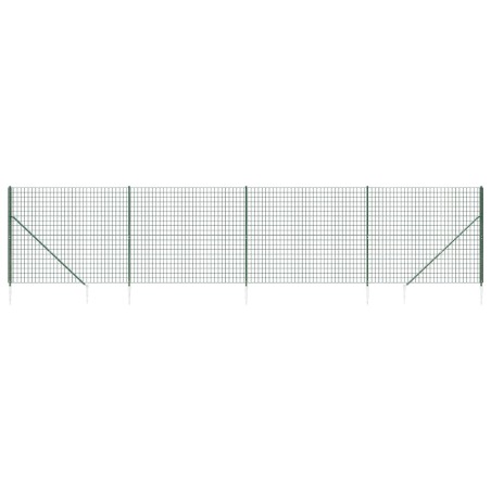 vidaXL Recinzione Metallica con Picchetti Ancoraggio Verde 2x10 m