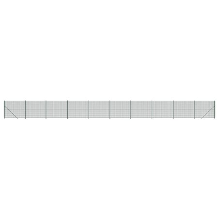 vidaXL Recinzione Metallica con Flangia Verde 1,6x25 m