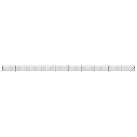 vidaXL Recinzione Metallica con Flangia Verde 1x25 m
