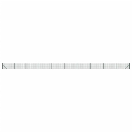 vidaXL Recinzione Metallica con Flangia Verde 1,1x25 m