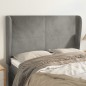 Testiera ad Orecchio Grigio Chiaro 147x23x118/128 cm in Velluto Testiera ad Orecchio Grigio Chiaro 147x23x118/128 cm in Velluto