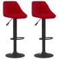 vidaXL Sgabelli da Bar 2 pz Rosso Vino in Velluto vidaXL Sgabelli da Bar 2 pz Rosso Vino in Velluto