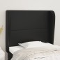 Testiera ad Orecchio Nera 93x23x118/128 cm in Similpelle Testiera ad Orecchio Nera 93x23x118/128 cm in Similpelle