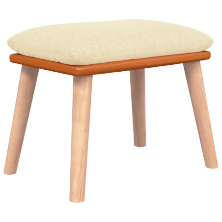vidaXL Poggiapiedi Crema 45x29,5x35 cm in Tessuto e Similpelle