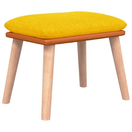 vidaXL Poggiapiedi Giallo Senape 45x29,5x35 cm in Tessuto e Similpelle