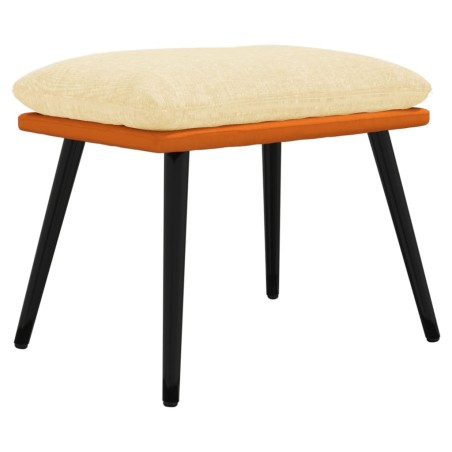 vidaXL Sgabello Crema e Arancione 45x29,5x35 cm Tessuto e Similpelle