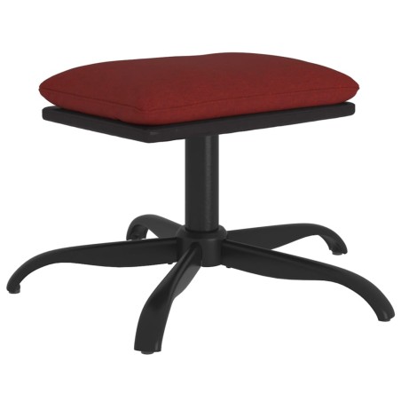 vidaXL Poggiapiedi Rosso Vino 60x60x36 cm in Tessuto e Similpelle