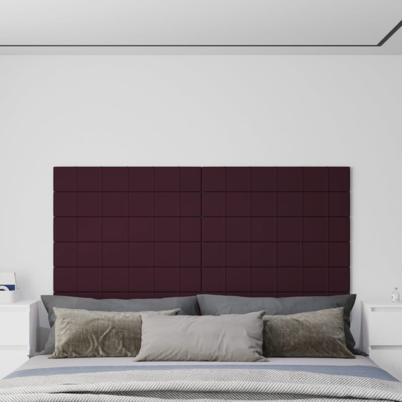 vidaXL Pannelli Murali 12 pz Viola 90x15 cm Tessuto 1,62 m² vidaXL Pannelli Murali 12 pz Viola 90x15 cm Tessuto 1,62 m²