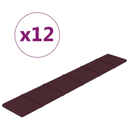 vidaXL Pannelli Murali 12 pz Viola 90x15 cm Tessuto 1,62 m²