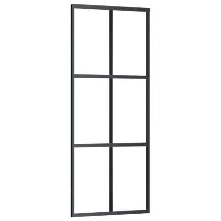 vidaXL Porta Scorrevole in Vetro ESG e Alluminio 76x205 cm Nera