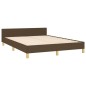 vidaXL Giroletto con Testiera Grigio Scuro 140x190 cm in Tessuto vidaXL Giroletto con Testiera Grigio Scuro 140x190 cm in Tessuto