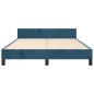 vidaXL Giroletto con Testiera Blu Scuro 140x190 cm in Velluto vidaXL Giroletto con Testiera Blu Scuro 140x190 cm in Velluto
