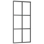 vidaXL Porta Scorrevole in Vetro ESG e Alluminio 90x205 cm Nera
