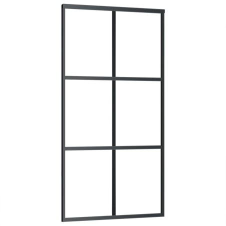 vidaXL Porta Scorrevole in Vetro ESG e Alluminio 102x205 cm Nera