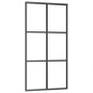 vidaXL Porta Scorrevole in Vetro ESG e Alluminio 102x205 cm Nera vidaXL Porta Scorrevole in Vetro ESG e Alluminio 102x205 cm Nera