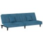 vidaXL Divano Letto Blu in Velluto vidaXL Divano Letto Blu in Velluto