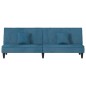 vidaXL Divano Letto Blu in Velluto vidaXL Divano Letto Blu in Velluto