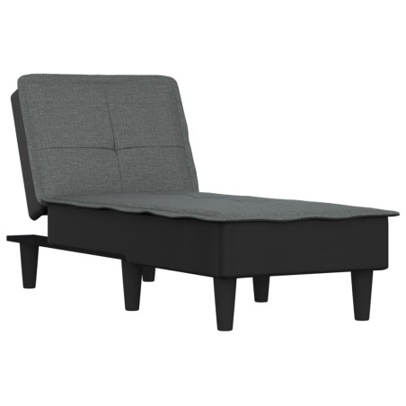 vidaXL Chaise Longue in Tessuto Grigio Scuro
