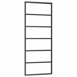 vidaXL Porta Scorrevole in Vetro ESG e Alluminio 76x205 cm Nera