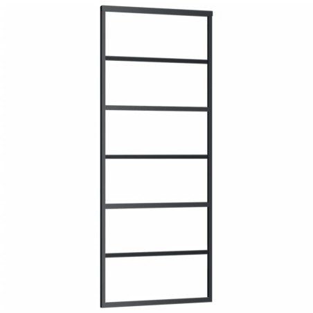 vidaXL Porta Scorrevole in Vetro ESG e Alluminio 76x205 cm Nera