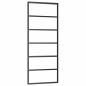 vidaXL Porta Scorrevole in Vetro ESG e Alluminio 76x205 cm Nera vidaXL Porta Scorrevole in Vetro ESG e Alluminio 76x205 cm Nera
