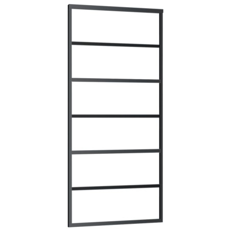 vidaXL Porta Scorrevole in Vetro ESG e Alluminio 90x205 cm Nera