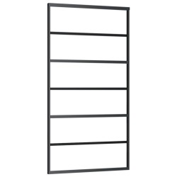 vidaXL Porta Scorrevole in Vetro ESG e Alluminio 102x205 cm Nera