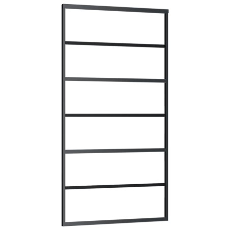 vidaXL Porta Scorrevole in Vetro ESG e Alluminio 102x205 cm Nera