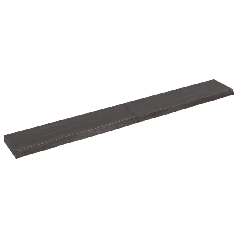 vidaXL Ripiano Marrone Scuro 220x30x(2-6) cm Massello Rovere Trattato vidaXL Ripiano Marrone Scuro 220x30x(2-6) cm Massello Rovere Trattato