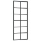 vidaXL Porta Scorrevole in Vetro ESG e Alluminio 76x205 cm Nera vidaXL Porta Scorrevole in Vetro ESG e Alluminio 76x205 cm Nera