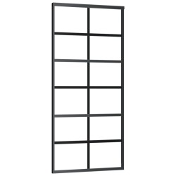 vidaXL Porta Scorrevole in Vetro ESG e Alluminio 90x205 cm Nera