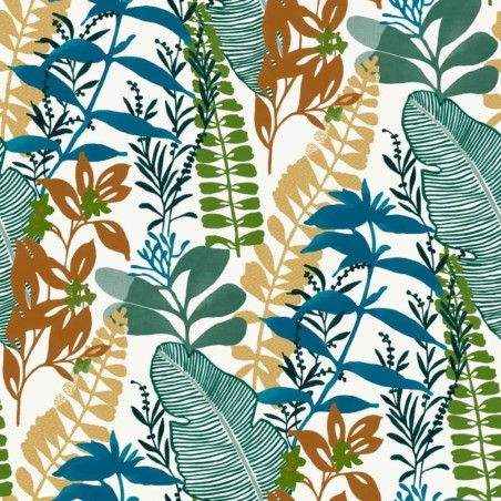 Good Vibes Carta da Parati Big Leaves Blu e Verde