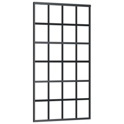 vidaXL Porta Scorrevole in Vetro ESG e Alluminio 102x205 cm Nera
