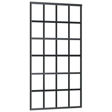 vidaXL Porta Scorrevole in Vetro ESG e Alluminio 102x205 cm Nera