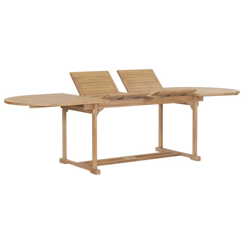 Tavolo da Giardino Allungabile 180-280x100x75cm in Teak Ovale Tavolo da Giardino Allungabile 180-280x100x75cm in Teak Ovale