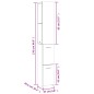vidaXL Armadio da Bagno Grigio Cemento 25x25x170 cm in Truciolato vidaXL Armadio da Bagno Grigio Cemento 25x25x170 cm in Truciolato