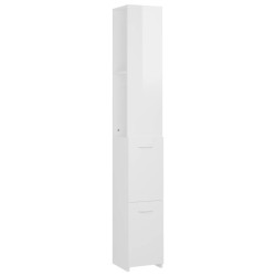 vidaXL Armadietto da Bagno Bianco Lucido 25x25x170 cm in Truciolato